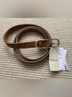 Abercrombie Brown Slim Belt with Brass Buckle L/XL NWT